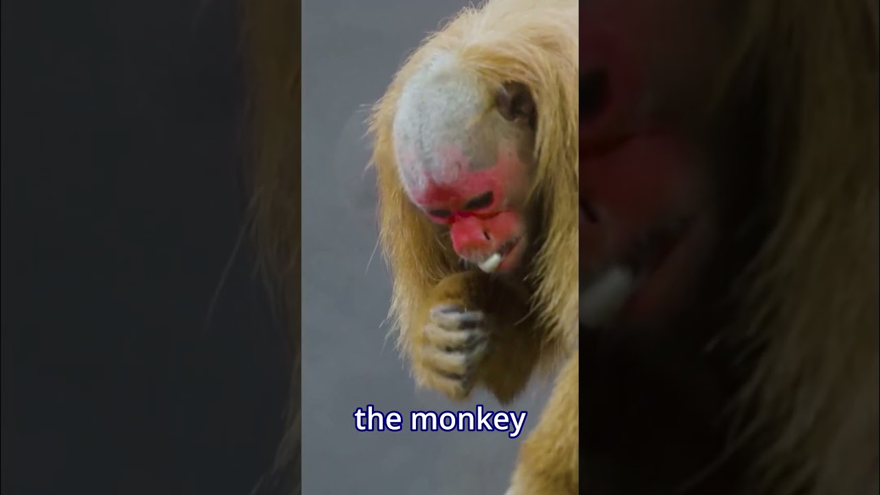 Why is this monkey&rsquo;s face so red? // Bald Uakari Monkey #BaldUakari #MonkeyShorts #WeirdAnimals