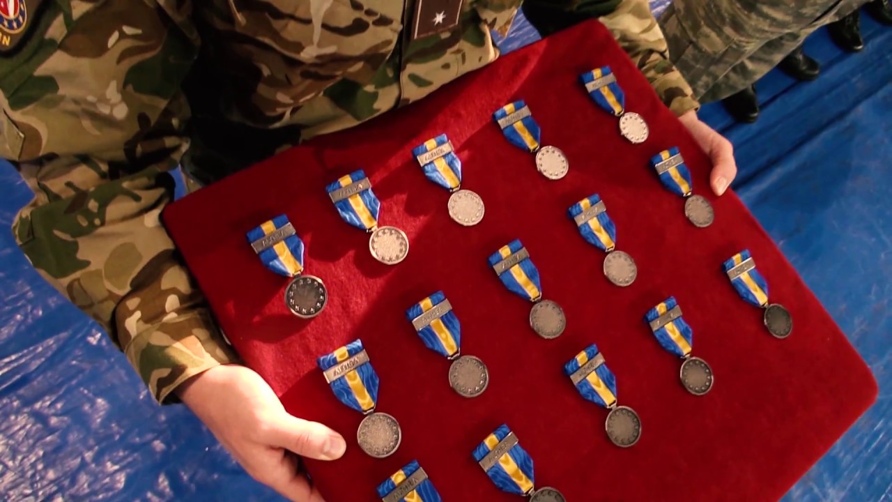Medal Parade at the EUFOR HQ in Camp Butmir, Sarajevo