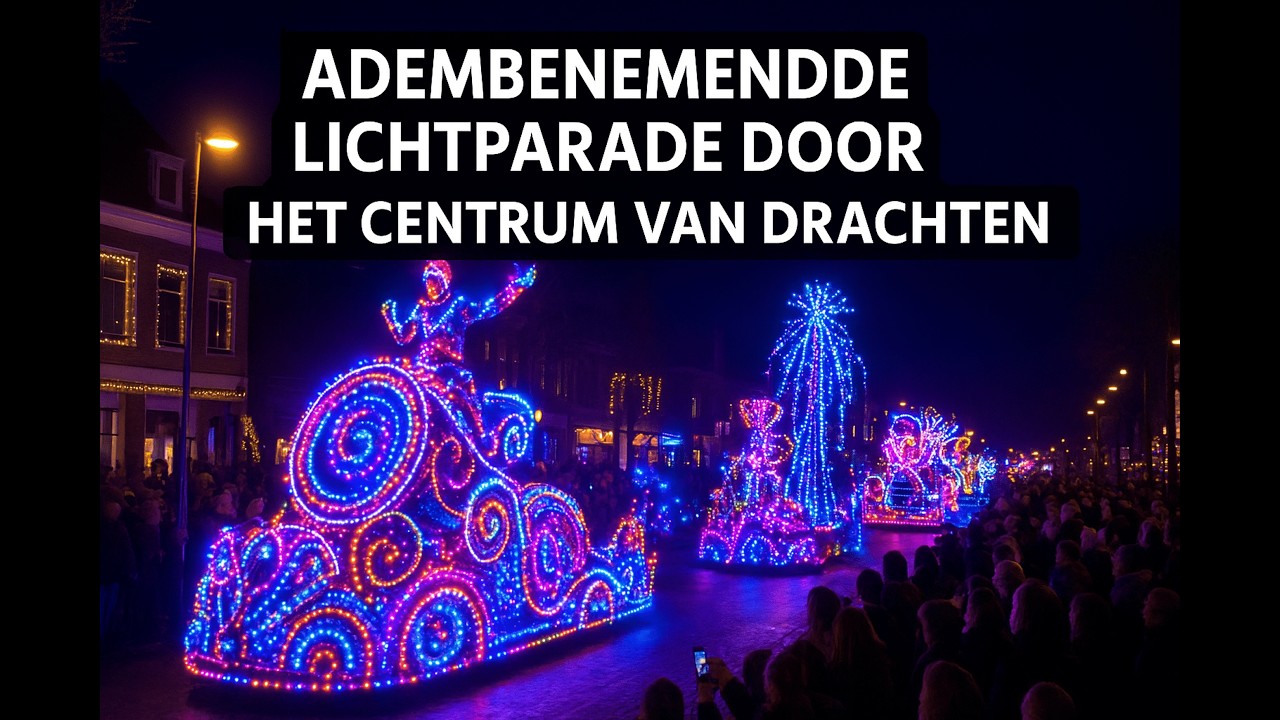Lichtparade door het centrum van Drachten