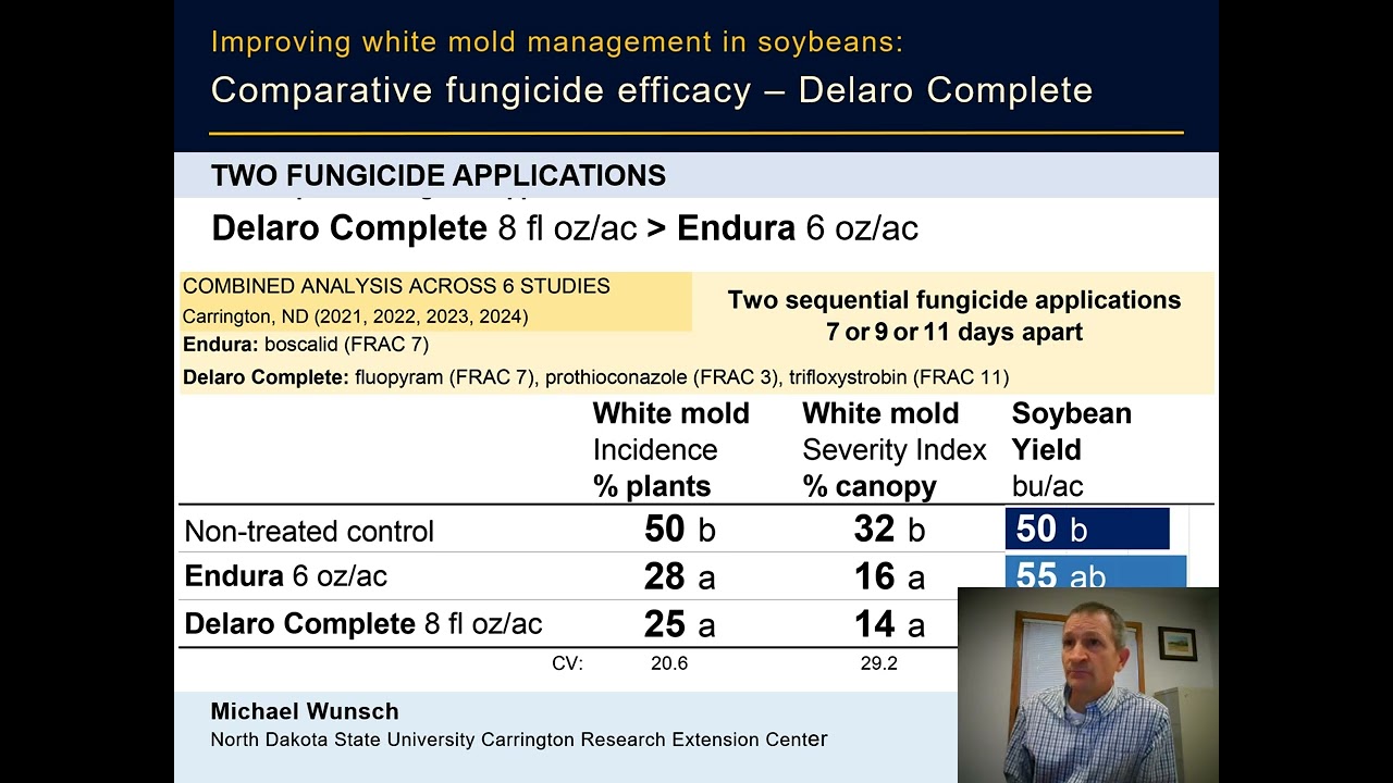 2025 Soybean DELARO COMPLETE White Mold Fungicide Efficacy VIDEO