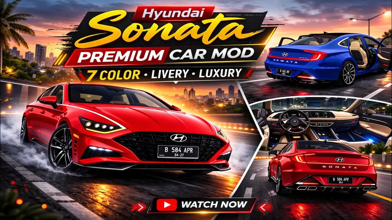 Hyundai Sonata mod for bussid 