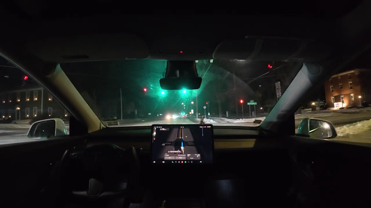 Tesla FSD Drives Me to Work at Night