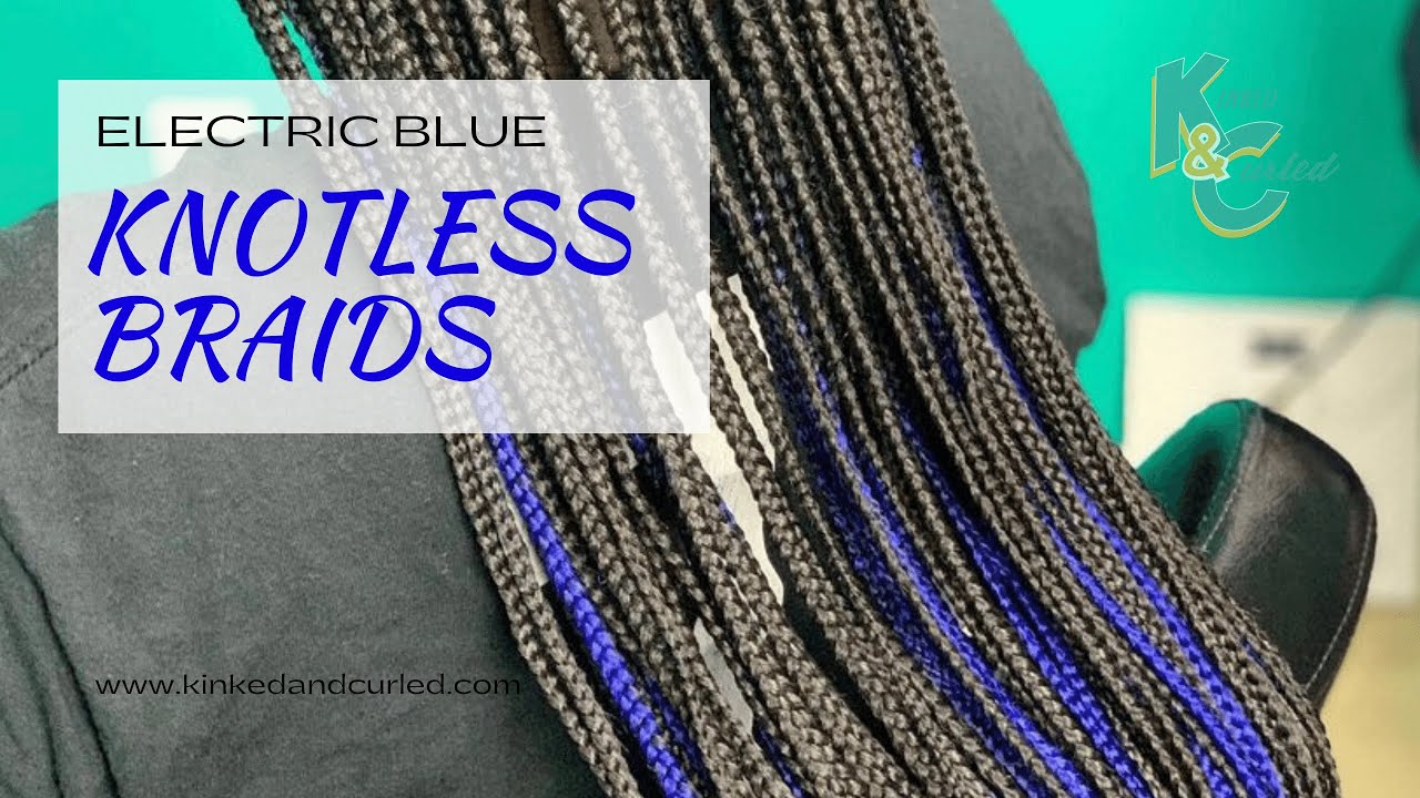 Peekaboo Electric Blue Knotless Box Braids with Latched and Hook