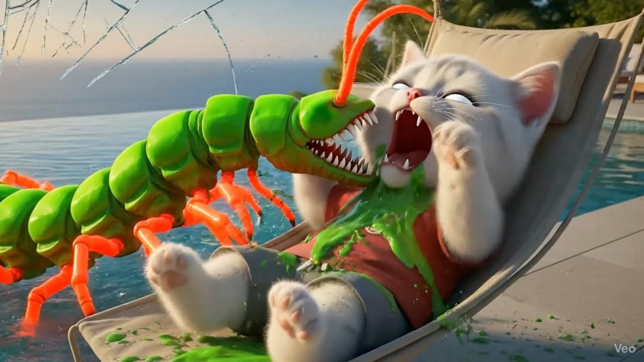 AI Cats Story:The Kitten Gets in BIG Trouble with a Caterpillar | Funny Cat Animation