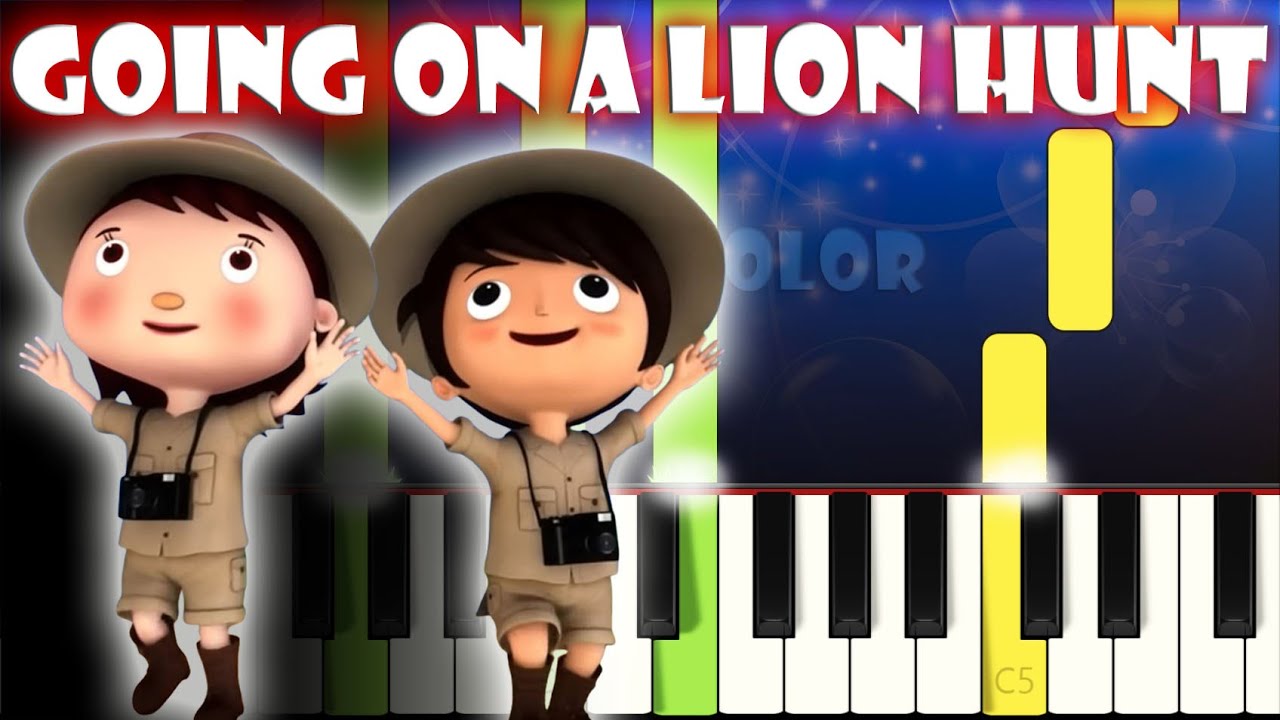 Going On A Lion Hunt - Little Baby Bum | Piano Tutorial | Karaoke