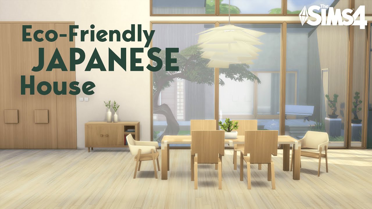 ECO-FRIENDLY JAPANESE HOUSE | No CC | The Sims 4 Stop Motion Speed Build