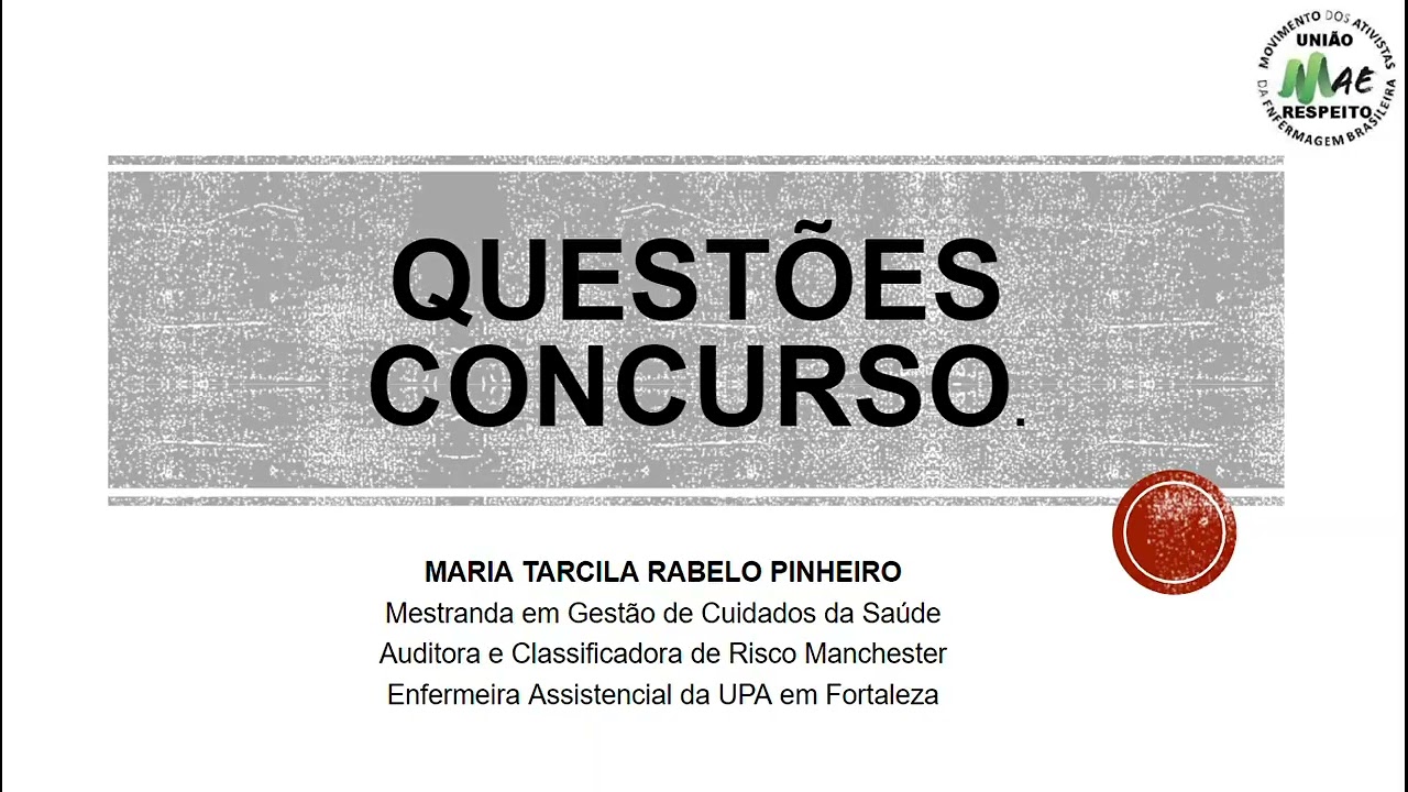 QUESTÕES DE CONCURSO DE CENTRO CIRÚRGICO/BLOCO CIRÚRGICO. VAMOS TREINAR? CONCURSO