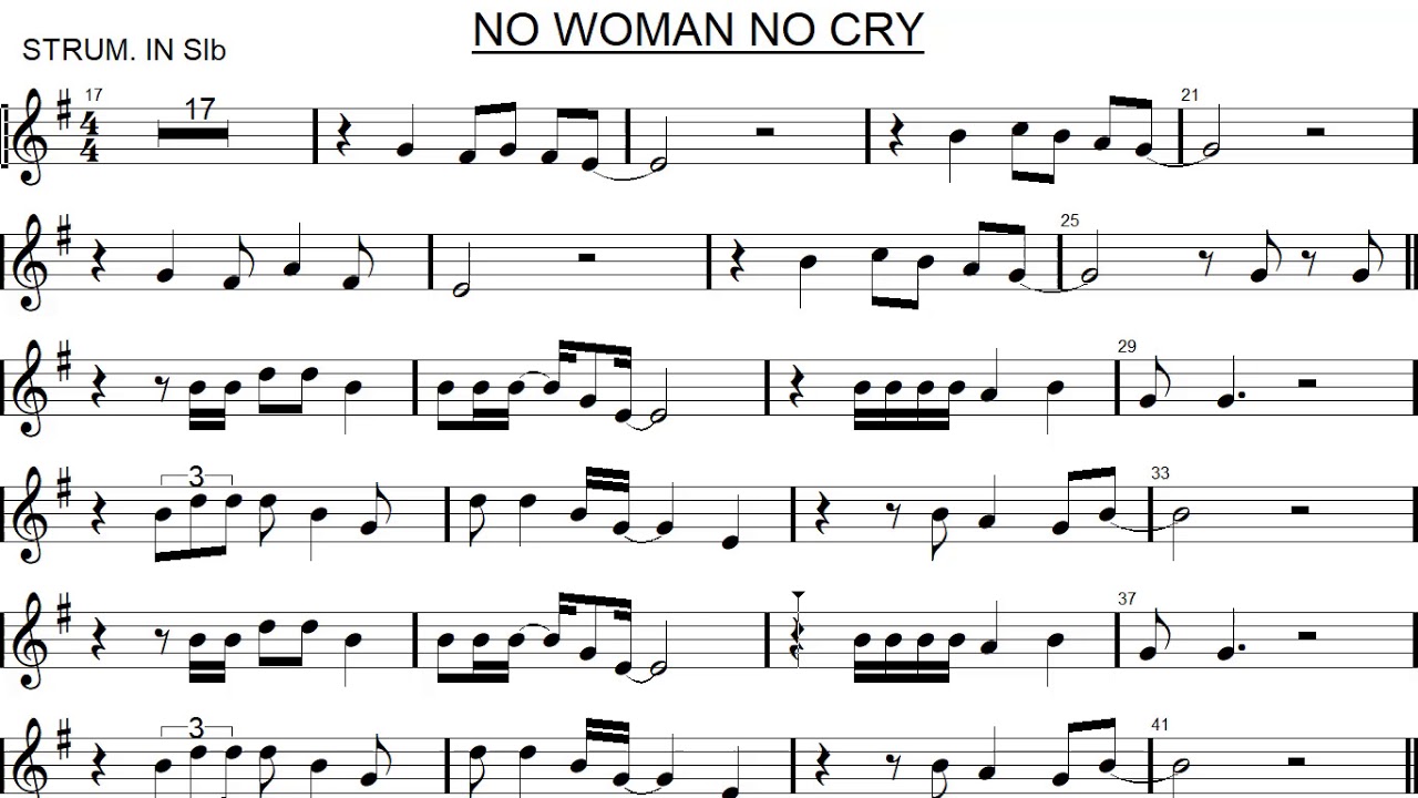NO WOMAN NO CRY Strum. in SIb - Bob Marley