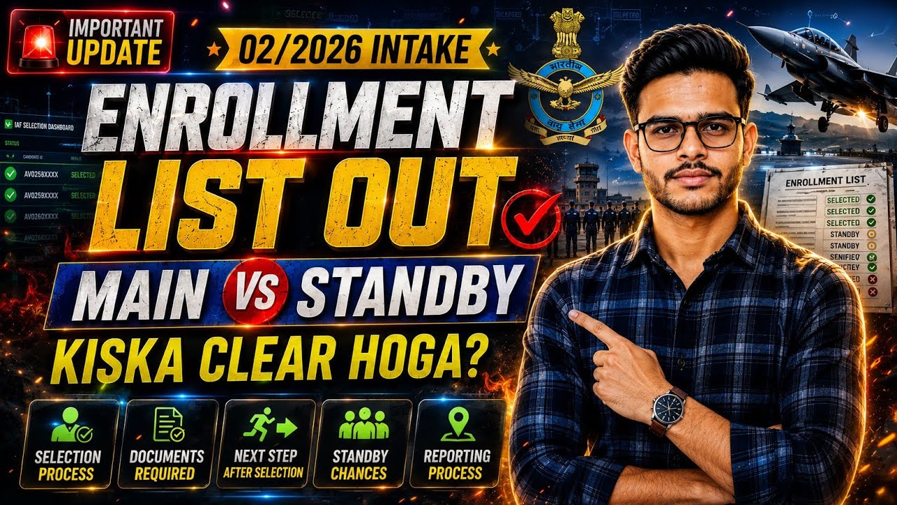 Airforce Agniveer Vayu 02/2026 Enrollment List OUT 🔥 Main vs Standby| How to Clear Standby?