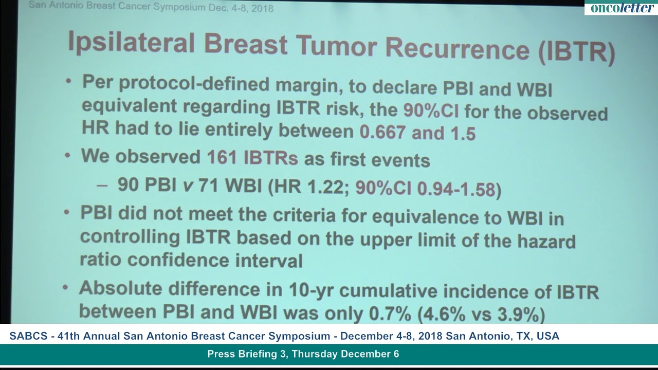 Accelerated Partial Breast Irradiation, Although Close, was Not Equivalent to Whole Breast Irrad...