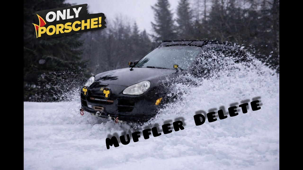 Porsche Cayenne S V8, Snow Wheeling, Muffler Delete - SOUND ON. (Bonus video)