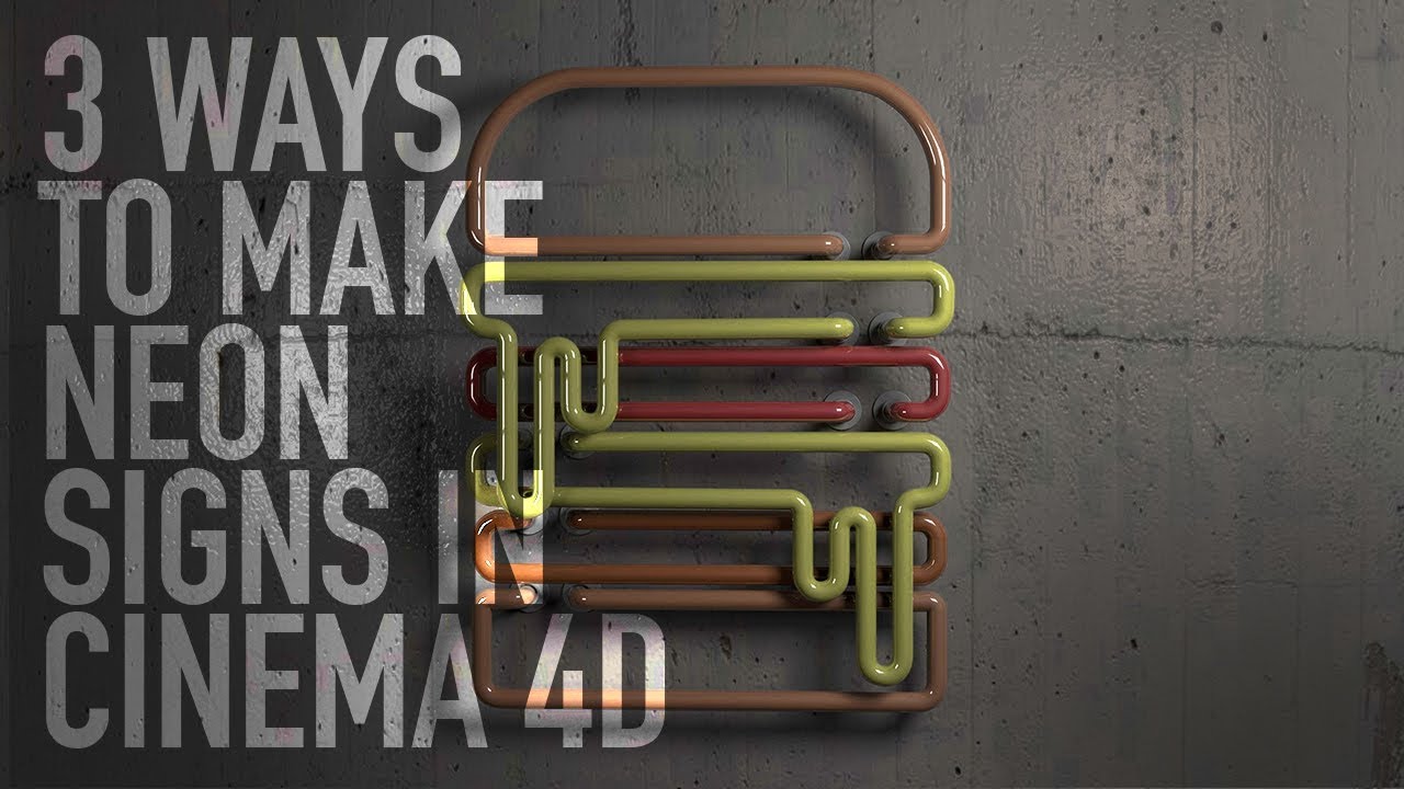 3 FAST ways to make NEON signs Cinema 4D TUTORIAL