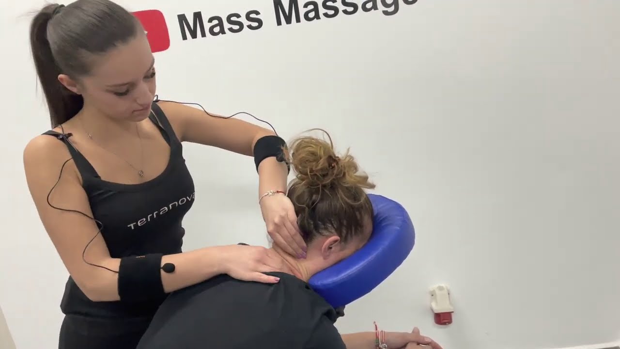 ASMR Massage - ASMR relaxing chair massage - ASMR head, scalp, back, neck, arms and hands massage