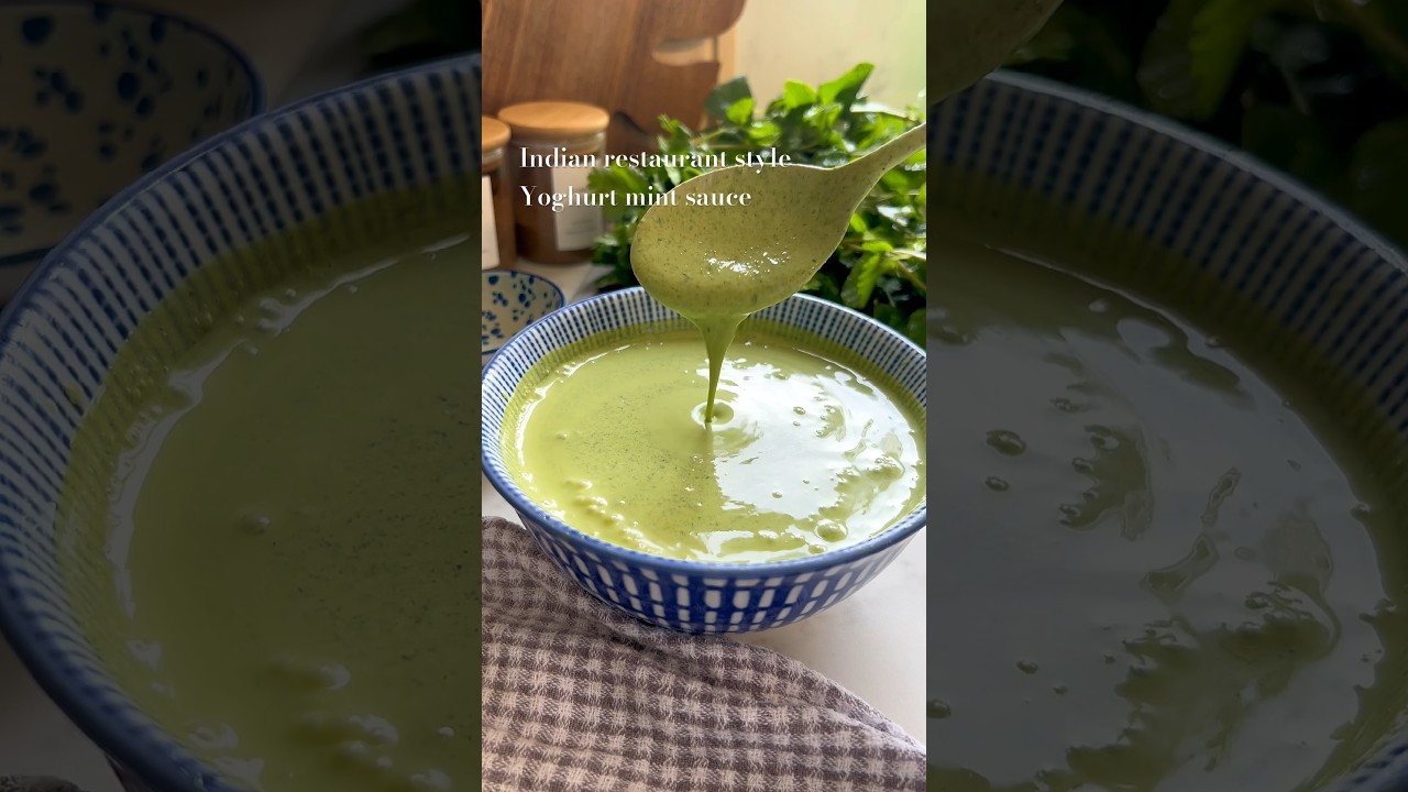 Enjoy an Indian restaurant style yoghurt mint sauce anytime. Simple & delicious 😋 #indianfood