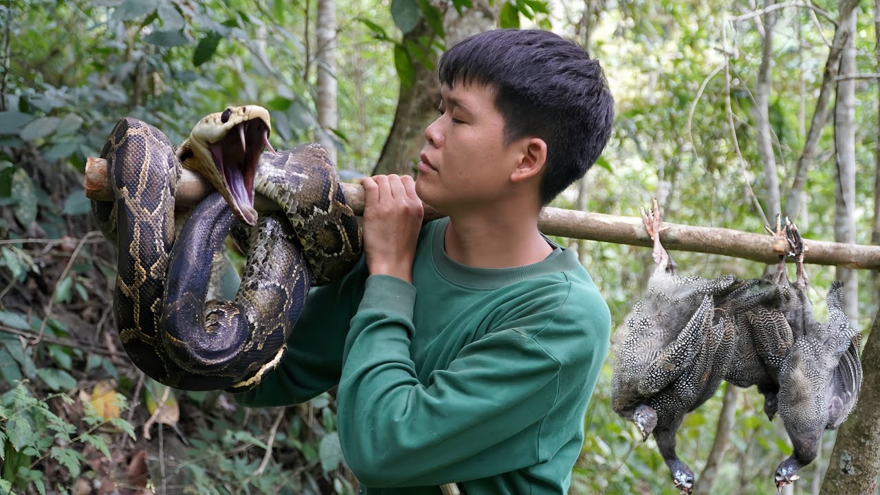 200 Days of Survival, Traces of Wild Animals, Traps,  Frogs, Wild Boars, Stream Fish, Night Hunting