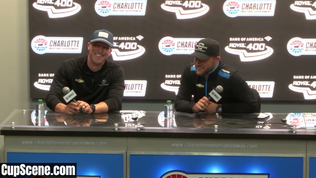 NASCAR на трассе Charlotte Motor Speedway, октябрь 2025 г.: Стивен Доран, Джастин Маркс после гонки