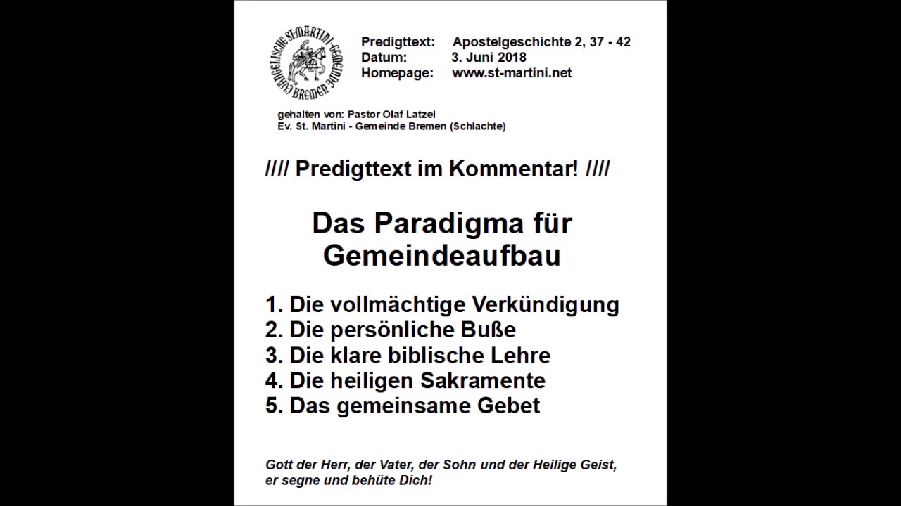 03.06.2018 - Das Paradigma für Gemeindeaufbau