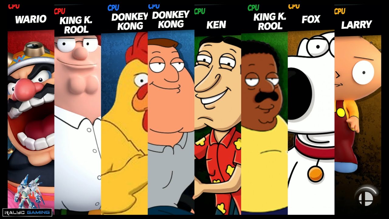 Wario & Peter vs Chicken & Joe vs Quagmire & Cleveland vs Brian & Stewie