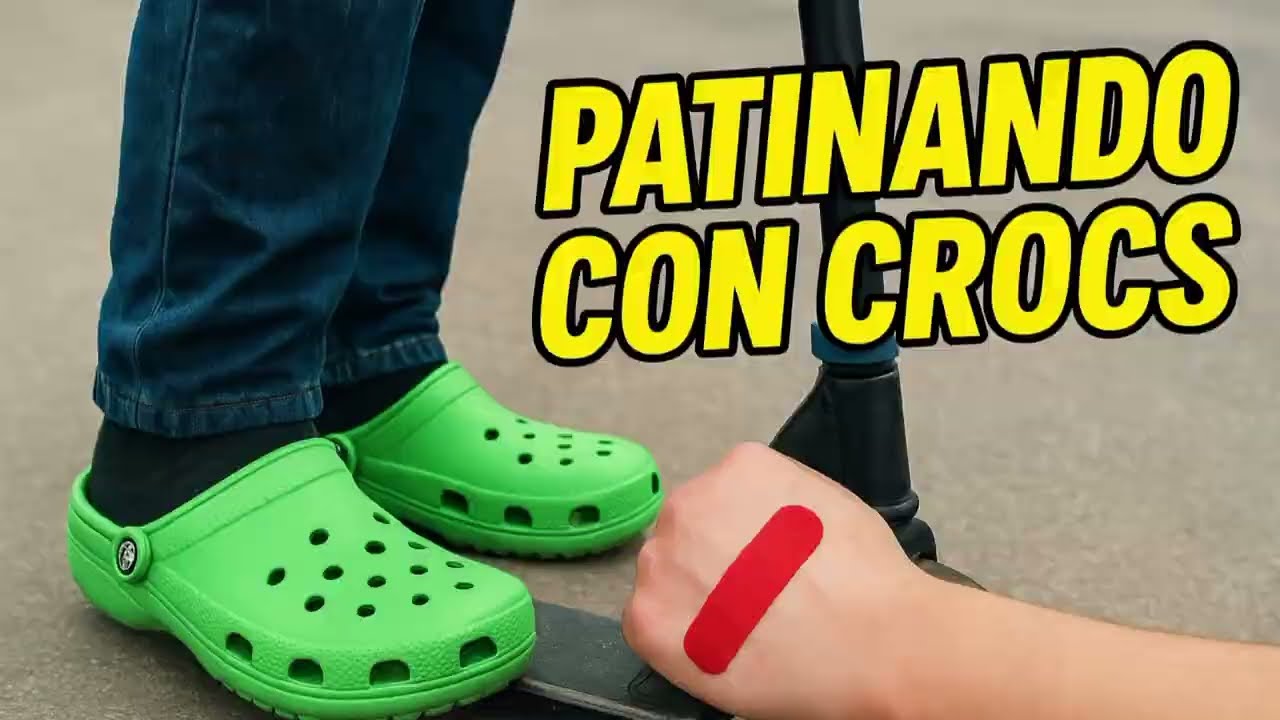 Patinando con crocs 