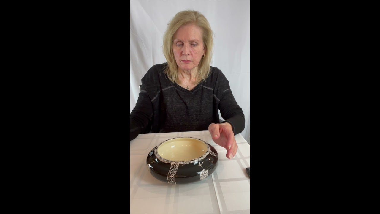 Jan Lewis Collection #1     Black & Buff Shallow Bowl