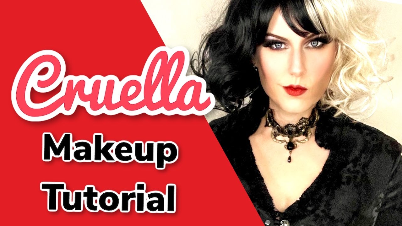 2021 Cruella De Vil Makeup Tutorial Dramatic Eyes and Lips