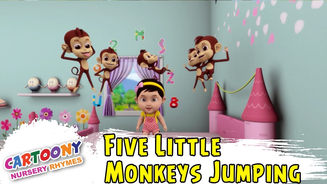 Five Little Monkeys Jumping On The Bed - Children Nursery Rhyme | 5 Little Monkeys