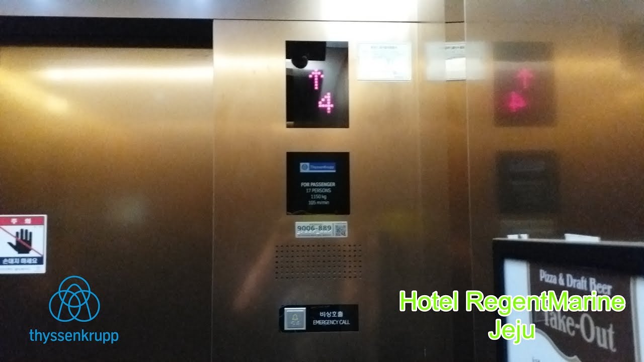 [ONLY ENGLISH VOICE IN THE ELEVATORS] ThyssenKrupp Traction Elevator @Hotel RegentMarine Jeju
