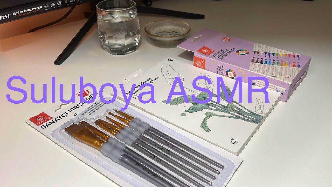 Sulu￼boya ASMR | Fısıltı ve fırça sesleri 🎀 #asmr #türkçeasmr 