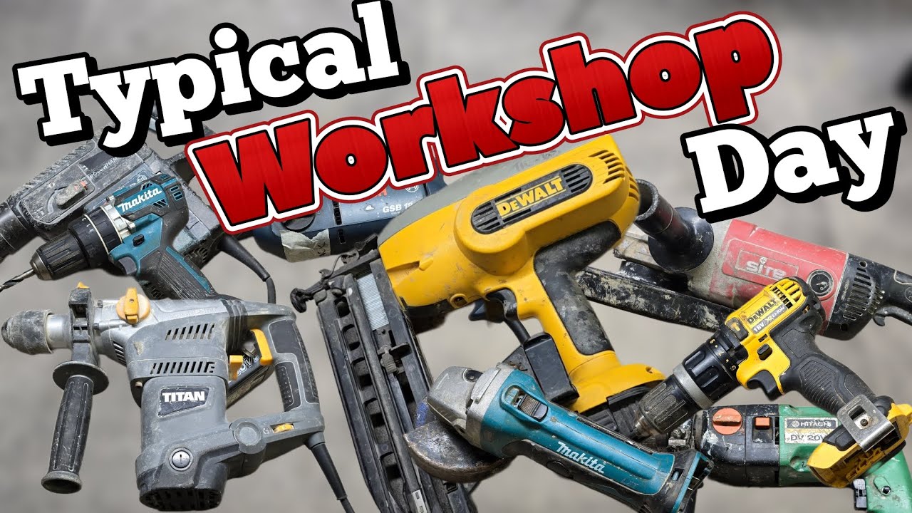 Typical Day in the workshop repairing powertools. Plus a few unexpected repairs. 