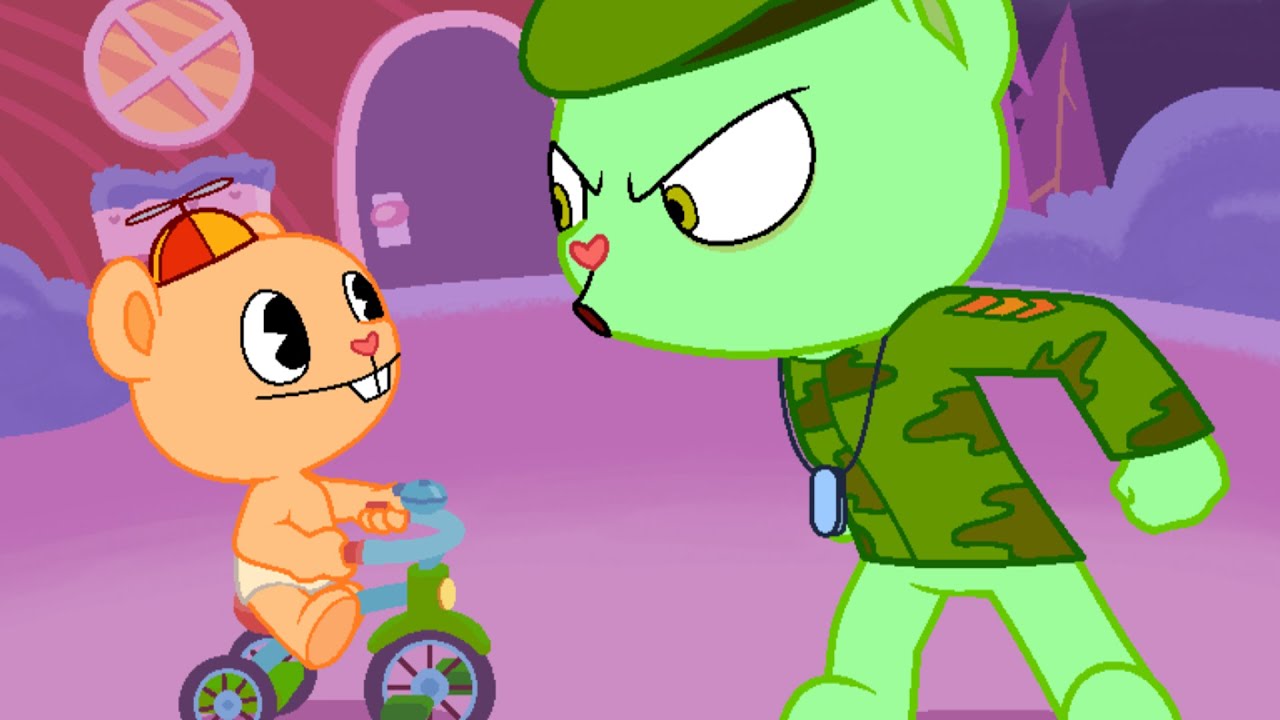 Флиппи встречает ребёнка [Happy Tree Friends]