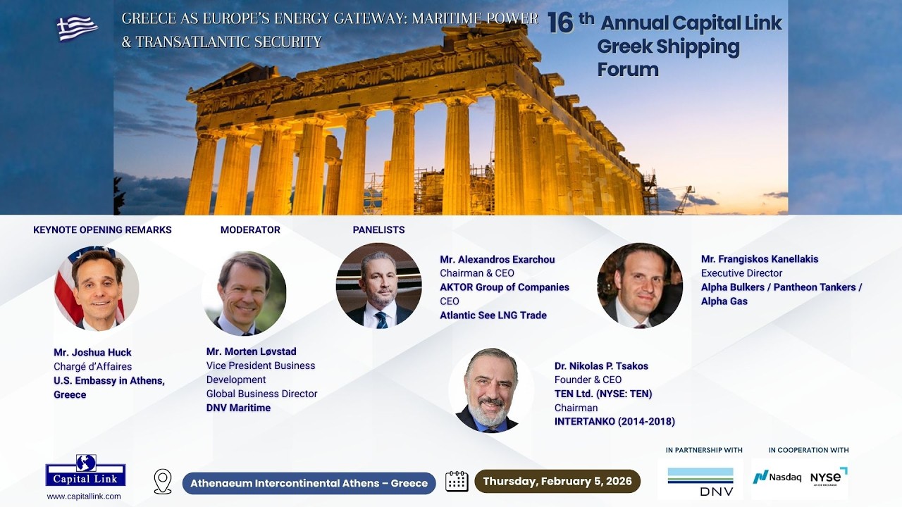 16th Annual Capital Link Greek Shipping Forum | Greece as Europe’s Energy Gateway