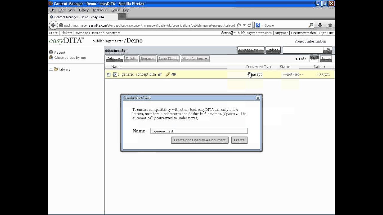 easyDITA 002: Create and Upload