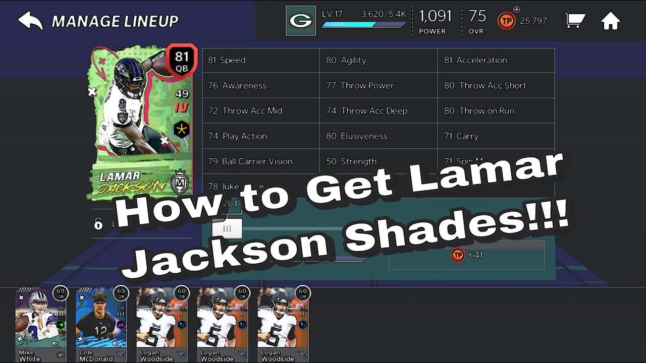Madden NFL Mobile 21- Completing Master Series Program and How to get Lamar Jackson Shades!!!