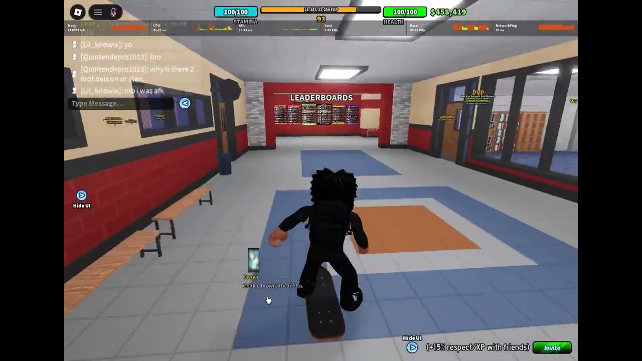i went into roblox fight ina school and been getting upp