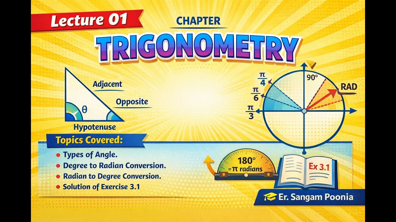 Trigonometry Chapter 3 – Lecture 01 | Degree & Radian Conversion + Ex 3.1 Complete Solution