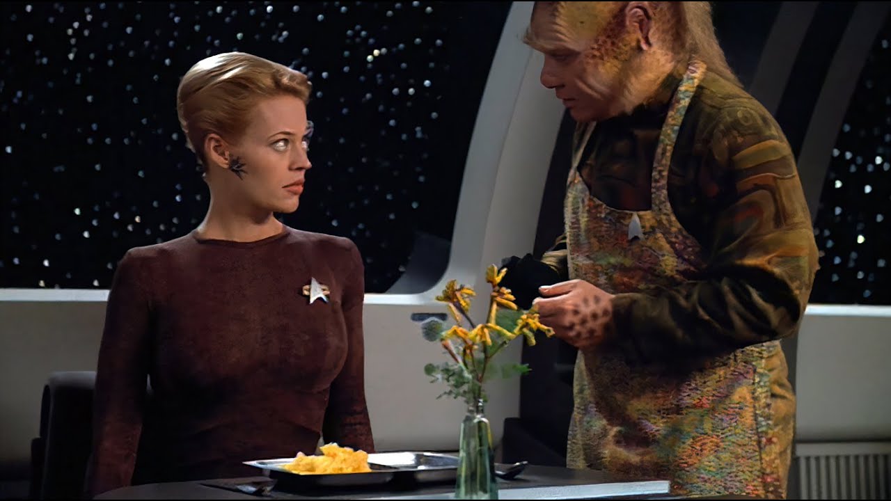 Seven of Nine learns to eat | HD Upscaling | Video Enhance AI | Star Trek: Voyager - The Raven
