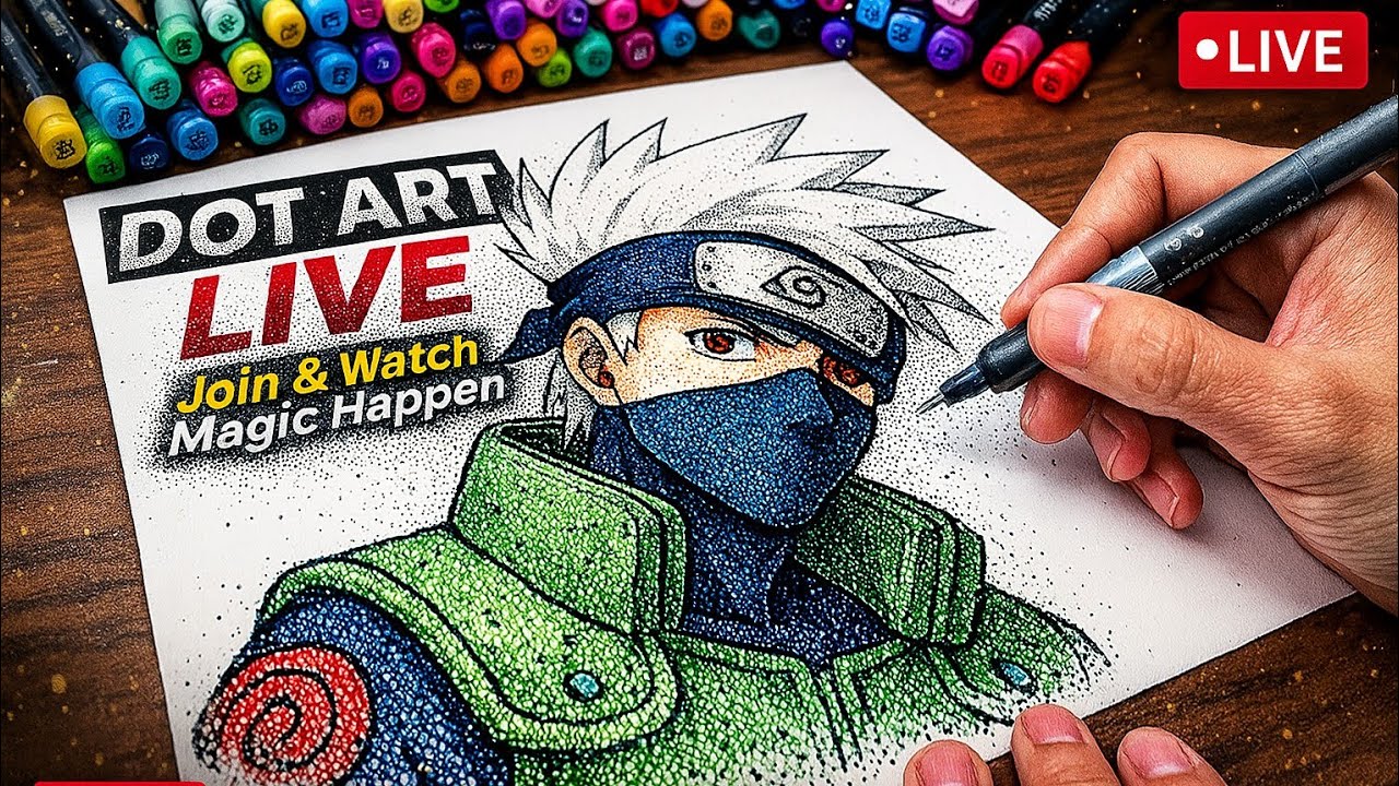 🛑Live Dot Art Challenge! Realistic Horse Drawing#dotart #drawing #artvideo#livedrawing#artist#sketch
