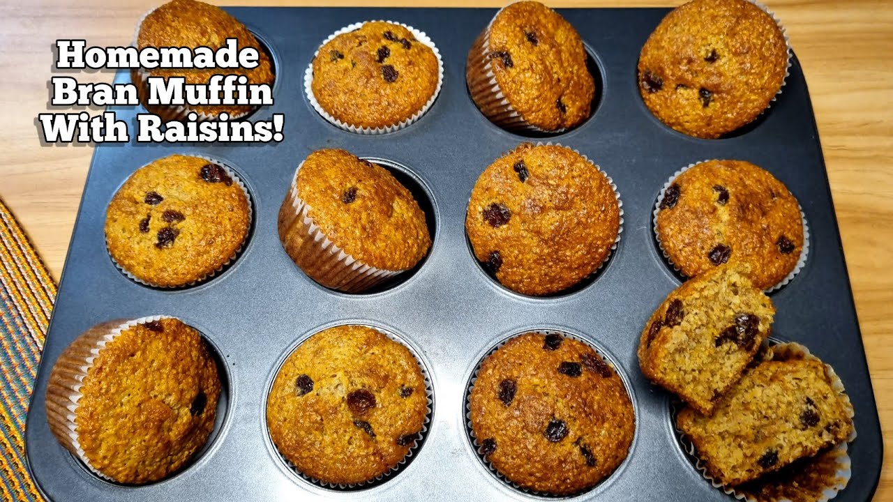 Homemade Bran Muffins with Raisins Recipe | Moist and Delicious Bran Muffins with Raisins