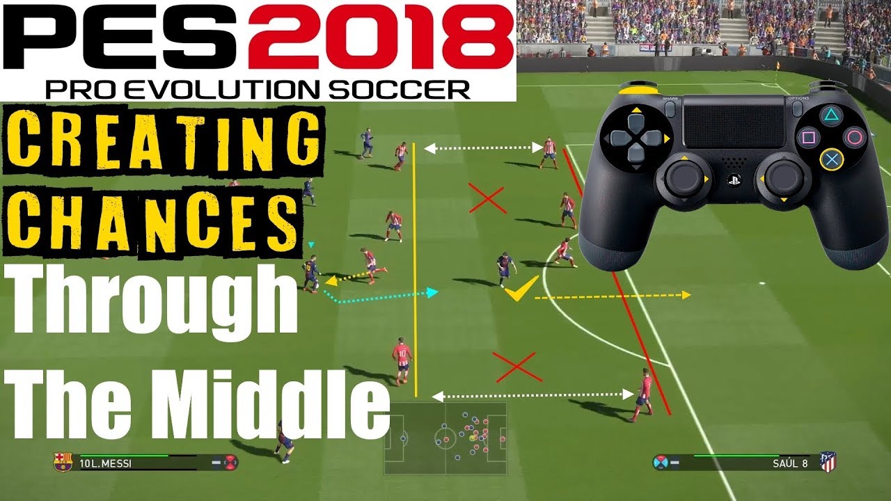 PES 2018 | Учебное пособие по созданию шансов | Через середину