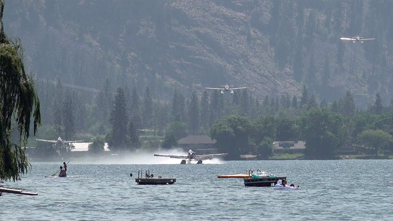 Air Tractor AT-802 Fire Boss In ACTION on Vaseux Lake