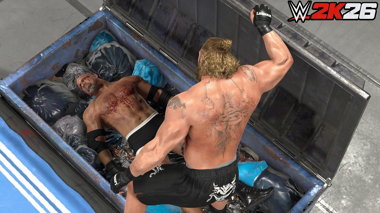 Brock Lesnar vs. Goldberg - Dumpster Match | WWE 2K26
