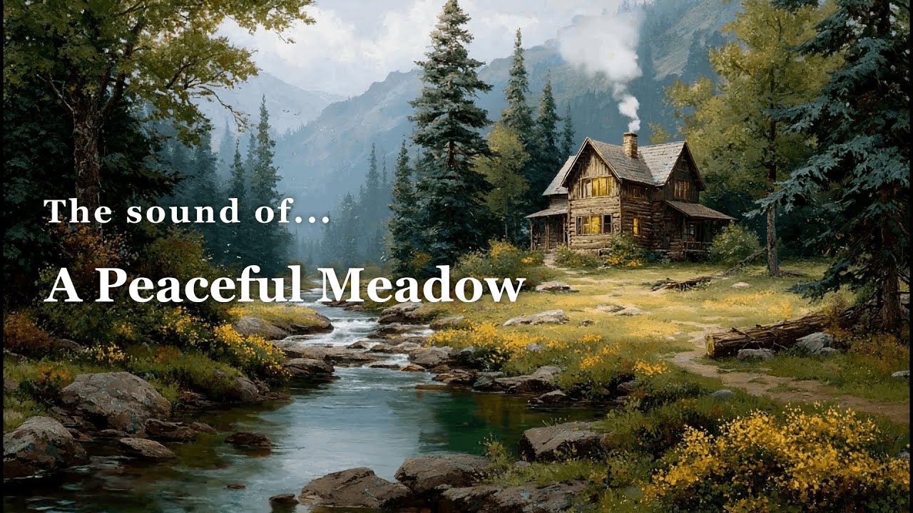 Gentle Meadow Soundscape 🌾 Flowing Brook, Birds & Crickets | Calm Your Mind (2 Hours)