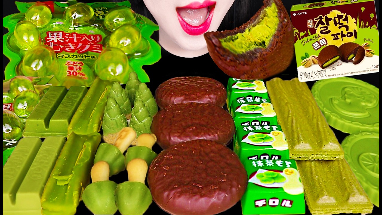 ASMR *FAILED* MATCHA CHOCOLATE DESSERT 마이크 까먹은;; 말차 초콜릿 디저트 먹방 Mukbang, Eating