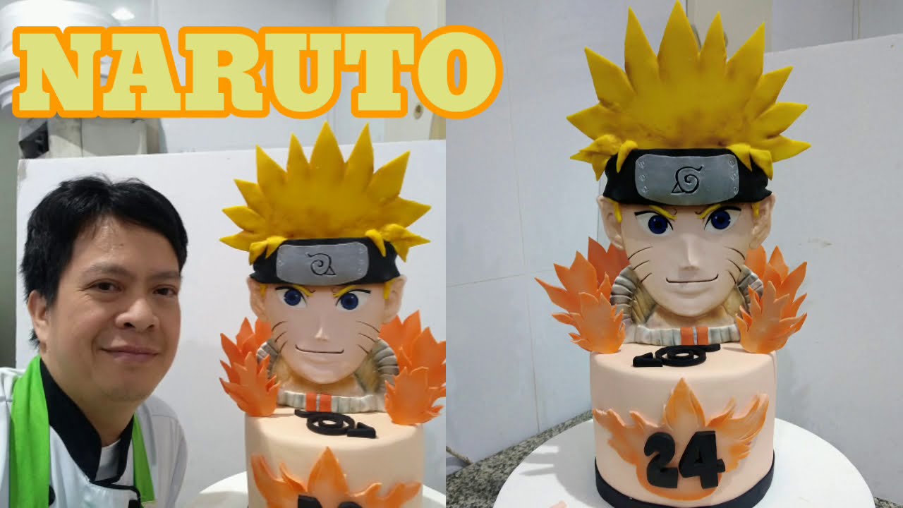 HOW to make 2D Fondant NARUTO Birthday Cake Topper
