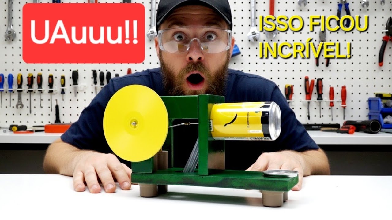 FASCINANTE! Como fazer um motor stirling 2x1. HOW TO MAKE A 2X1 STIRLING ENGINE.