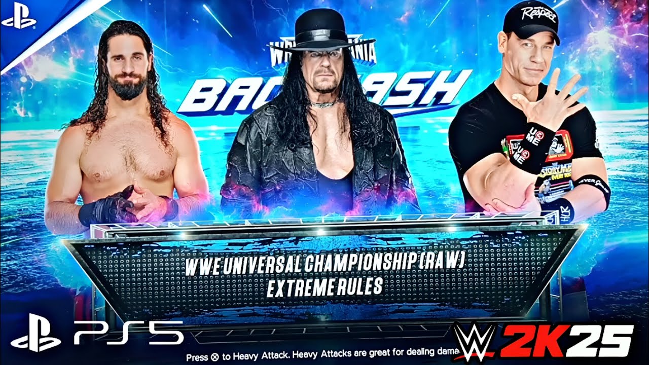 WWE 2K25 - Undertake Vs John Cena Vs Seth Rollins For WWE Universal Championship At Backlash 