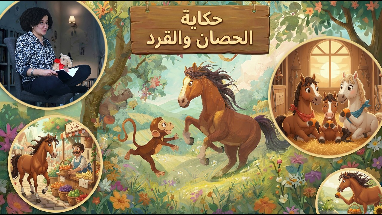 حكاية الحصان والقرد | The Horse and the Monkey | Egyptian Arabic for Kids