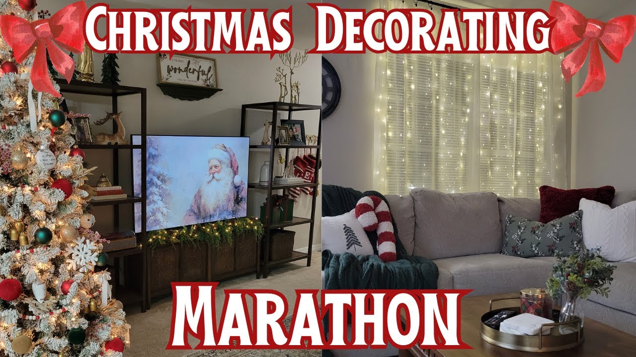 Christmas Decorating Marathon | Christmas Apartment Decorate with me | Holiday Decorating Ideas