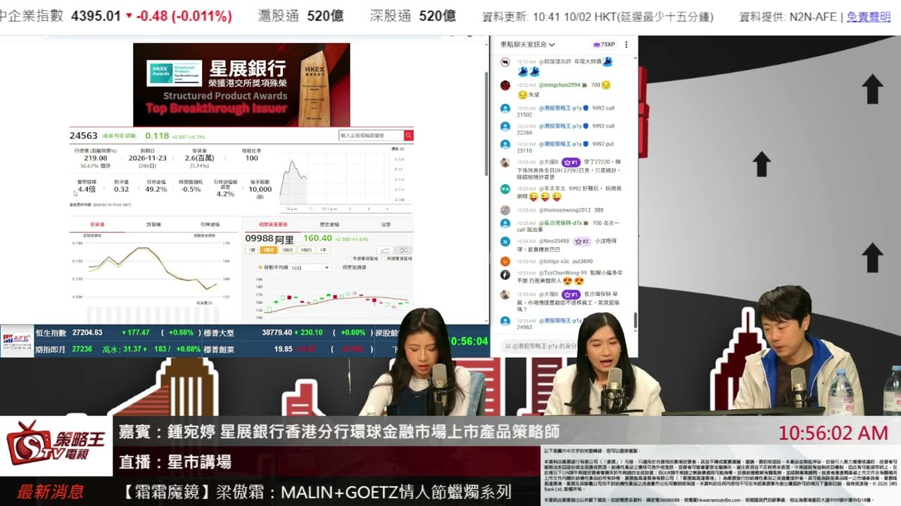騰訊叫做算平穩？黃金有淡友進場？｜星市講場｜｜紅磡索螺絲｜Car｜Kathrin｜2026年2月10日