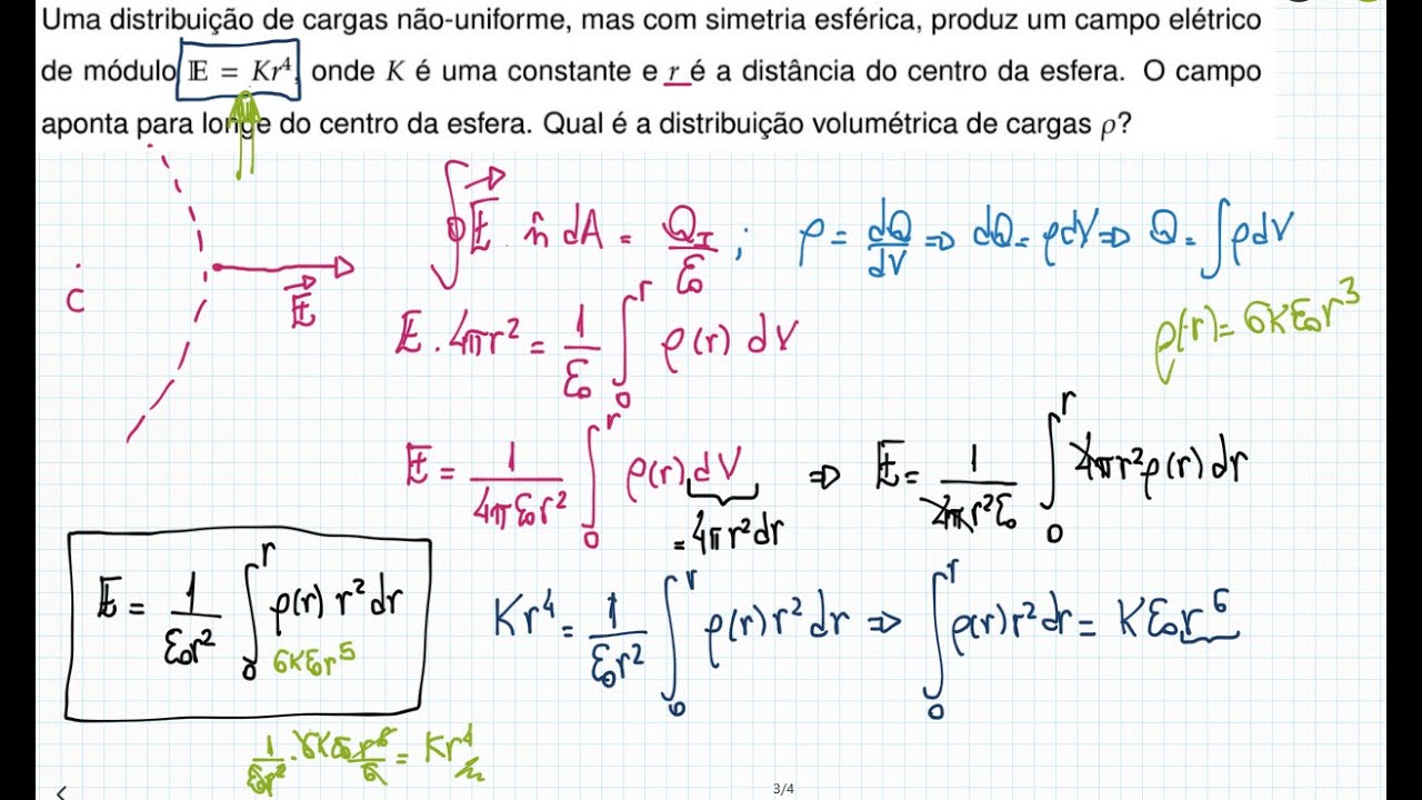 Exercício 53 - Cap. 23 (Lei de Gauss) - Fundamentos de Física - 8 Ed. - Haliday * Resnick * Walker